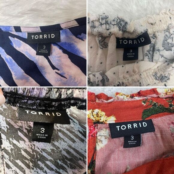 Torrid Lot of 5 Tops Blouses Chiffon Rayon Plus Size 3X Womens Floral Shirts - Picture 3 of 16